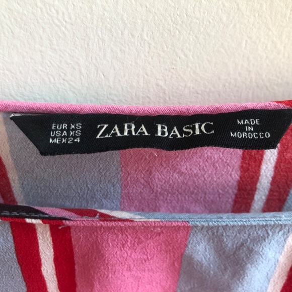 Zara slit sleeve, tie-back striped top - Picture 2 of 5